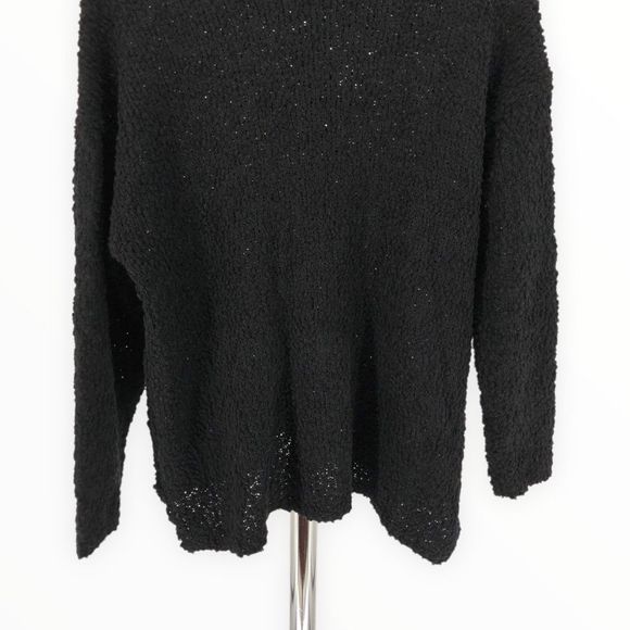 Bobeau Black Boucle Nubby Long Sleeve Mock Neck Sweater size 1X - Picture 7 of 13
